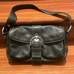 Black buckle coach bag